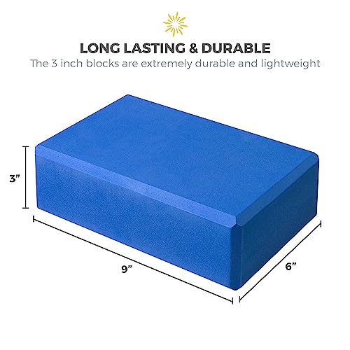 3in Yoga Blocks Bulk, 10 Pack, 3x6x9in - color: Dark Blue