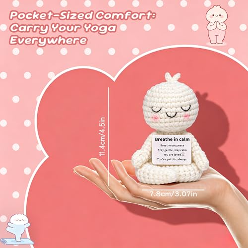 Meditation Gifts for Women Girls- Mini Yoga Crochet Emotional Support Relaxation Gifts for Women,Mindfulness Calm Your Mind for Stress & Anxiety Relief Wellness Gift for Friends, Therapist Zen Decor