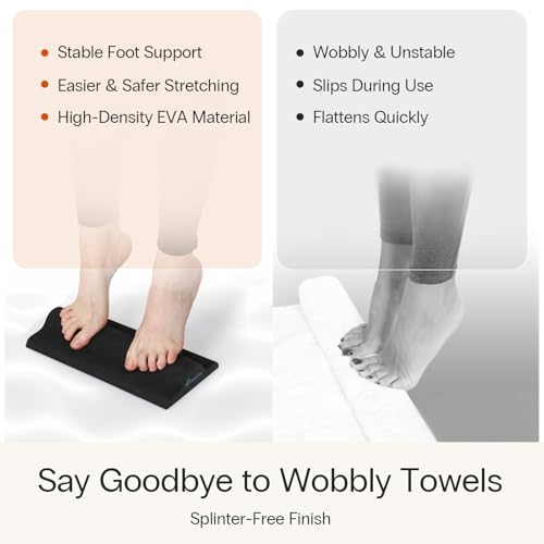StrongTek Slant Board and Plantar Fasciitis Stretcher Set – Adjustable Wooden Incline Board & High-Density Foam Foot Relief Pad