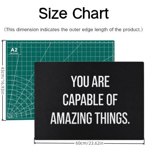 23" x 17" Self Healing PVC Cutting Mat, A2-Black or Green | A2, Double Sided, Gridded Rotary Cutting Board, For Craft, Quilting, Fabric, Scrapbooking, Sewing, Large - color: A2-Black or Green