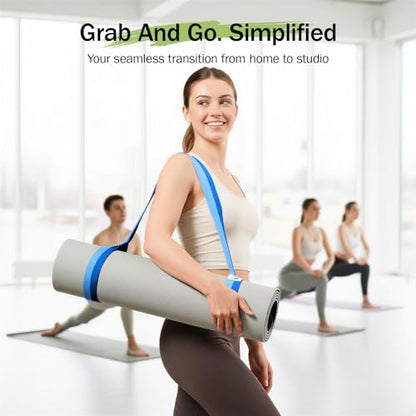 Slim Panda Yoga Mat Straps for Carrying, Adjustable Yoga Mat Carrier Sling Fits All Mats(Mat Not Included) - color: Ocean, size: 72 inches