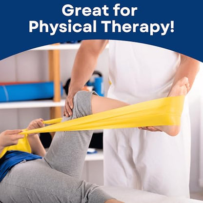RMS Resistance Bands for Working Out, Physical Therapy, Yoga & Pilates | Set of 3 Latex Free Exercise Bands with Instruction Guide, Occupational Therapy and Rehabilitation Aid for Disabled