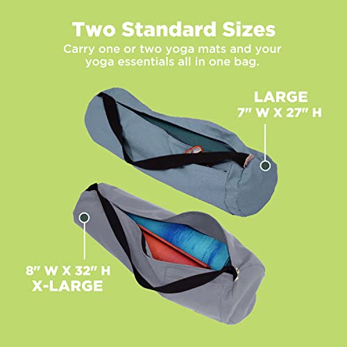 Natural Hemp Fabric Yoga Mat Bag with Shoulder Strap - Lightweight and Durable Gym Bag to Carry the Extra Large Mat Sizes - Ideal for Yoga, Pilates & Fitness Equipment - Made in USA, 8" X 32" - color: Hemp Shadow Gray