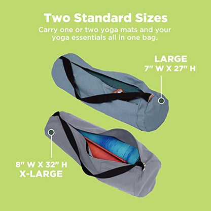 Natural Hemp Fabric Yoga Mat Bag with Shoulder Strap - Lightweight and Durable Gym Bag to Carry the Extra Large Mat Sizes - Ideal for Yoga, Pilates & Fitness Equipment - Made in USA, 8" X 32" - color: Hemp Natural