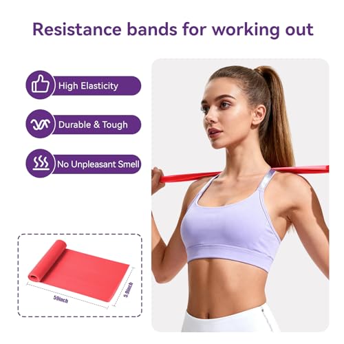 Pilates Kit for Women,15 Inch Magic Circle, 6 Multi-Level Resistance Bands,Yoga Ball Socks, Back Neck Stretcher ,14-Piece Full Body Toning Pilates Equipment for Beginners, 15 Min Daily Routine - color: Black