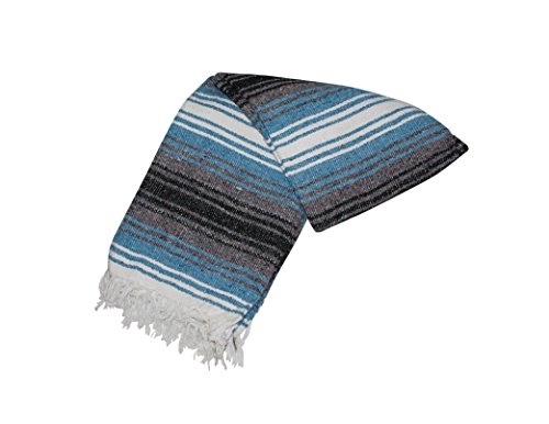 Canyon Creek Mexican Style Falsa Yoga Blanket (Blue) - color: Blue