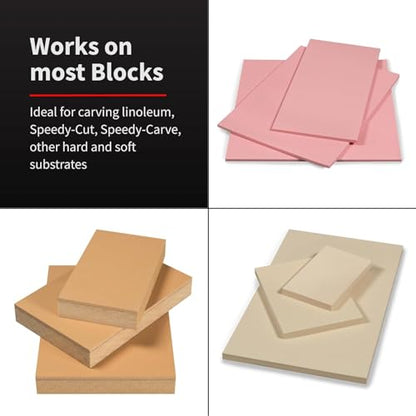 Speedball Linoleum Cutter Kit Assortment #1 - Linocut Carving Tools for Block Printing, Black, Includes 5 Blades