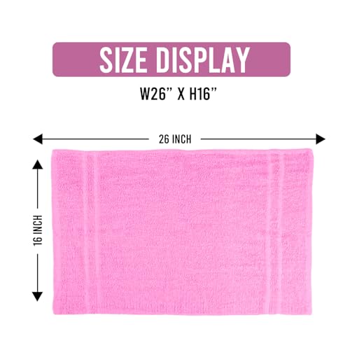 24 Pack Pink Hand Towels 100% Cotton Spa Towel – 16x27 inches Highly Absorbable Facial Towels Gym, Hair, Face, Bulk Small Towels (Not Bleach Proof) - color: Pink, size: HAND TOWEL PACK OF 24 16X27