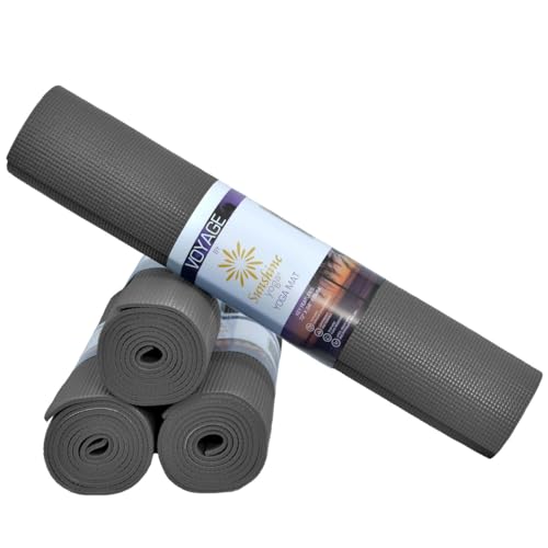 Voyage 5mm Studio Yoga Mats, 4 Pack, 72x24in - color: Charcoal
