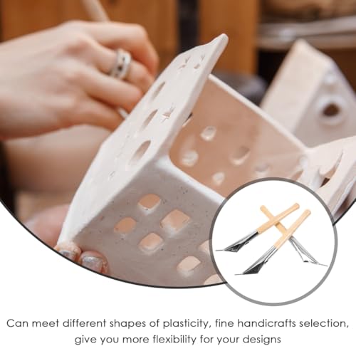 EXCEART 3pcs Batik Pen Tool Set Stainless Steel Wax Printing Tools for Pottery Clay Sculpture Fabric Drawing Line Carving DIY Crafts 7.36 in