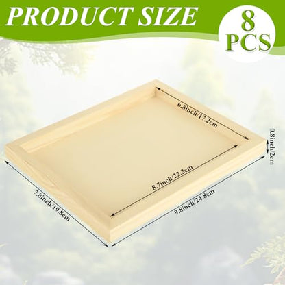 ABuff 8 Pack Birch Wood Panels 8x10 Wood Panel Boards Unfinished Wooden Canvas Boards for Painting, 0.8" Deep Wooden Cradled Panels for Pouring, Painting Crafts, Arts Use with Oils, Acrylics