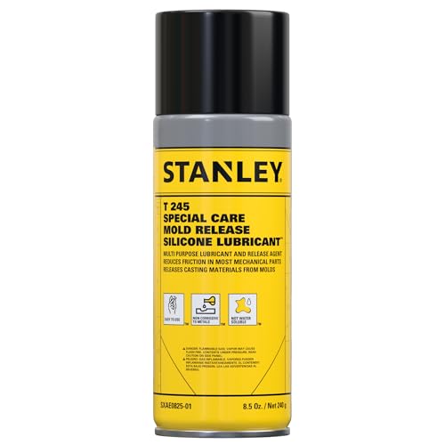 STANLEY T245 Mold Release Spray - 1x8.5 oz, High-Performance Silicone Lubricant for Epoxy Resin, Plastics, Withstands Extreme Temperatures, Moisture Repellent, Corrosion Protection - 1 Pack - size: 1 Pack