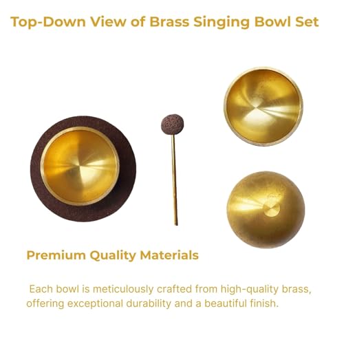 Mini Singing Bowl Set Meditation Sound Bowl for Yoga, Meditation & Relaxation, Mindfulness,Chakra Healing, Stress Relief, Self-Regulation, Unique Spiritual Gifts for Women and Men