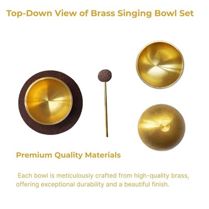 Mini Singing Bowl Set Meditation Sound Bowl for Yoga, Meditation & Relaxation, Mindfulness,Chakra Healing, Stress Relief, Self-Regulation, Unique Spiritual Gifts for Women and Men