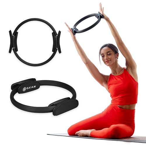 Gaiam Pilates Ring Fitness Circle, Toning Arms, Legs & Core - color: Black, size: 15"