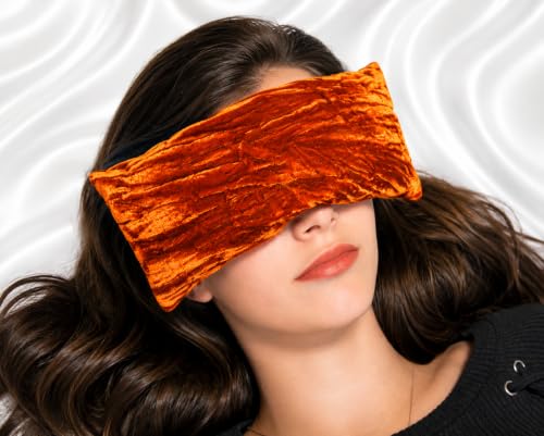 Handmade Luxe Serenity Eye Pillow - All-Natural Flaxseed - Unscented or Lavender Scented – Weighted Eye Mask for Yoga, Meditation, Hot & Cold Therapy - color: COPPER, style: LAVENDER SCENTED