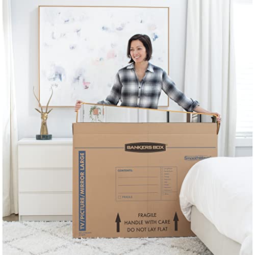 Bankers Box 4-Pack Medium TV/Picture/Mirror Moving Boxes | Protect TVs, mirrors, and framed art with rigid moving boxes sized for flat, fragile items. - style: Medium
