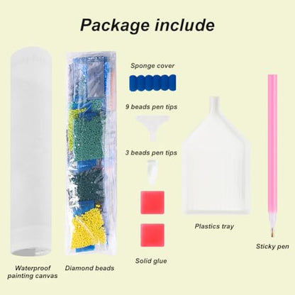 Acudotr Duck Diamond Art Kits for Adults, DIY Home Decor, 12x12 Inch | 5D DIY Diamond Painting kits, Full Round Drill Design, Easy for Beginners, Complete Tools Set, Prefect Handmade Gift