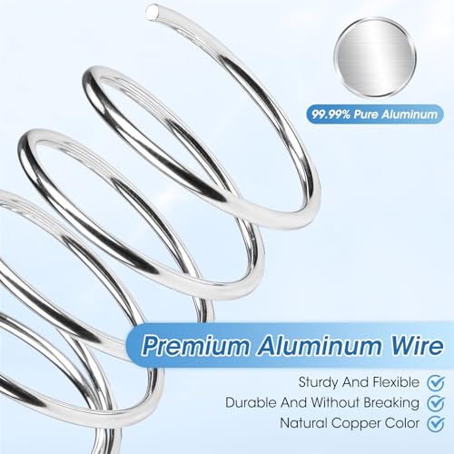 Modacraft 9 Gauge 3mm Silver Aluminum Craft Wire, 55FT with Flush Cutter | 3mm Flexible silver aluminum wire ideal for armature sculpting, jewelry, bonsai, doll making and DIY handmade crafts - color: Silver, size: 9 Gauge