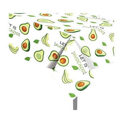 1Pc Avocado Party Plastic Tablecloth 54 x 87 Inch Long Rectangular Table Cover for Buffet, Fruit Birthday Party Holiday Dinner Picnic or Tablecloth for Kitchen Event Use - color: Avocado