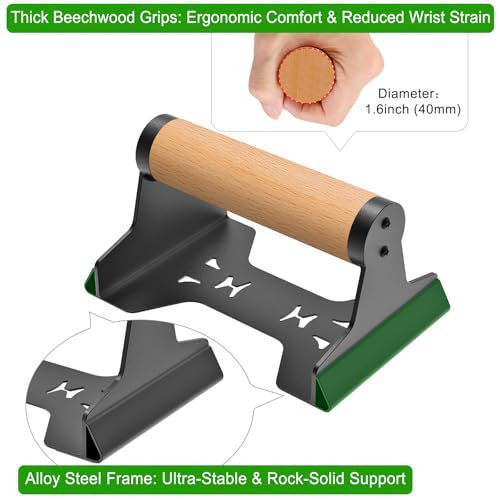 SELEWARE Wood Push Up Bars Steel Calisthenic Parallette Bars Handstand Bars | Anti-Slip Parallettes for Calisthenics, Fitness, Floor Workouts, Solid Wood Handle with Sturdy Metal Bracket Support 600 lbs - color: C: Wood Grip (7.3"L x 4"H)