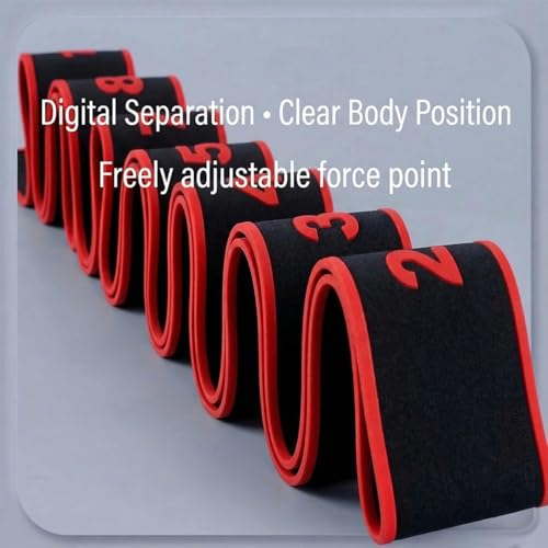 Fitness Resistance Band for Stretching and Yoga, 8-Section Elastic Stretch Strap with Numbered Markings, Adjustable Training Band for Pilates, Flexibility, Home Gym Workout