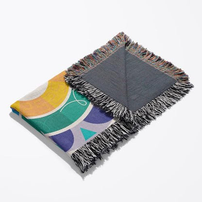 3dRose Yin Yang Colorful Background Symbol Sign Balance Meditation Woven Blanket