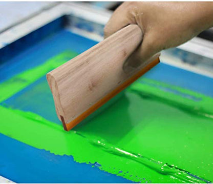INTBUYING Screen Printing Squeegee Ink Squeegee Wooden Oiliness Scraper 75 Durometer 18inches Long 4 inches Wide with Rubber Blade and Wooden Handle - size: 18 inches long