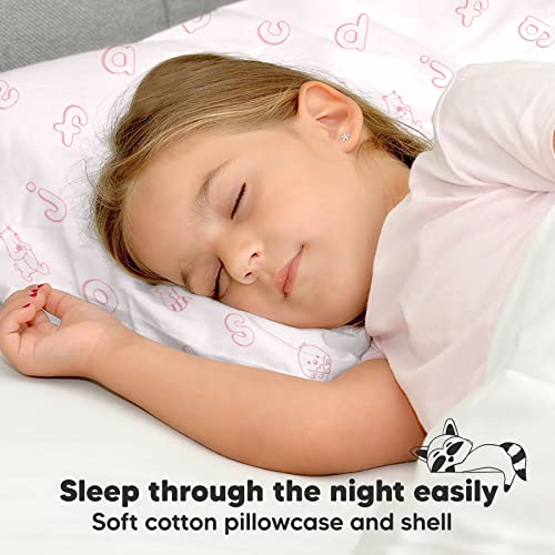 Toddler Pillow with Pillowcase 13x18 My Little Dreamy Pillow(ABC Land Rose) - color: Abc Land Rose