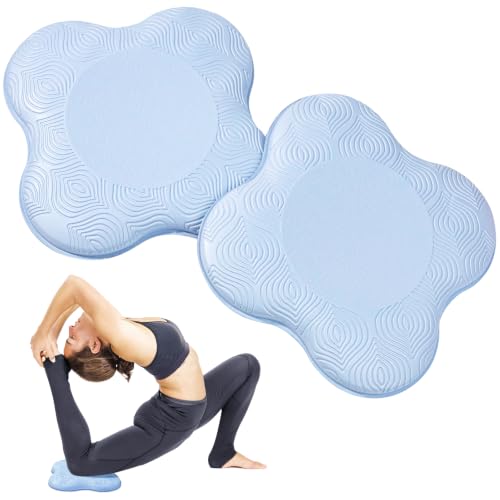 Yoga Knee Pads 2 Pack, Foam Kneeling Cushions - Non-Slip Pilates Knee Pad Cushion & Wrist Support - Portable Workout Knee Pads for Meditation, Kneeling, Balance, Floor, Pilates,Yoga - color: Light Blue