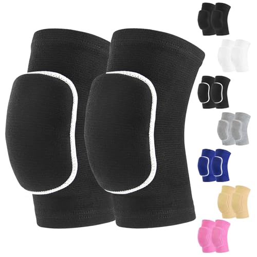 HISFFOG Volleyball Knee Pads for Dancers, Soft Breathable Knee Pads for Men Women Youth Girls Kids Knees Protective, Knee Braces for Volleyball Football Dance Yoga Wrestling Running Cycling - color: BlackWhite, size: Small