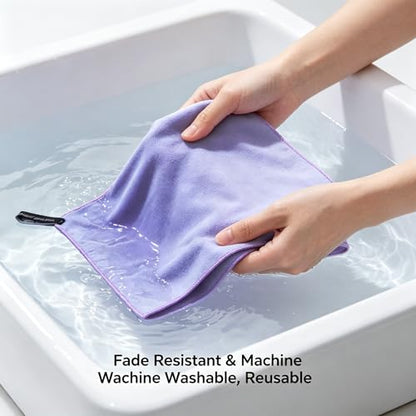 Microfiber Towel Perfect Travel Gym Camping, Quick Dry Fast Drying Sports Towel, Lightweight Compact Absorbent, 15.7x31.5 Inches for Beach Swim Shower Backpacking - Purple