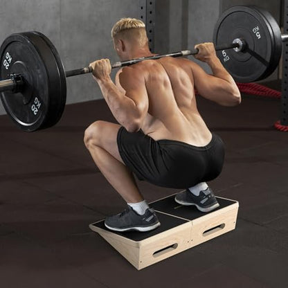 Sportneer Squat Wedge, 1200LB Wooden Heel Elevated Board for Squats | 15°/ 20° Squat Wedge Block, Slant Board for Squats Weightliting Home Gym Squat Wedge Non-Slip - size: 20°