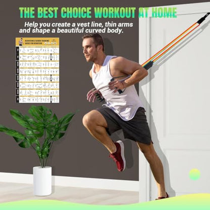 Resistance Bands with Handles for Women, 5 Level Exercise Bands - color: 10-150LBS-Colorful