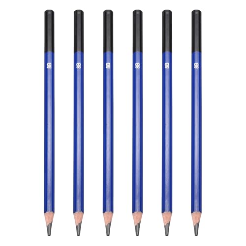 PATIKIL 8B Drawing Pencils for Sketching, 6PCS Sketch Pencils for Drawing Art Pencils Graphite Wood Pre-sharpened for Drawing Sketching Artists - size: 1 Count (Pack of 1), style: 8B