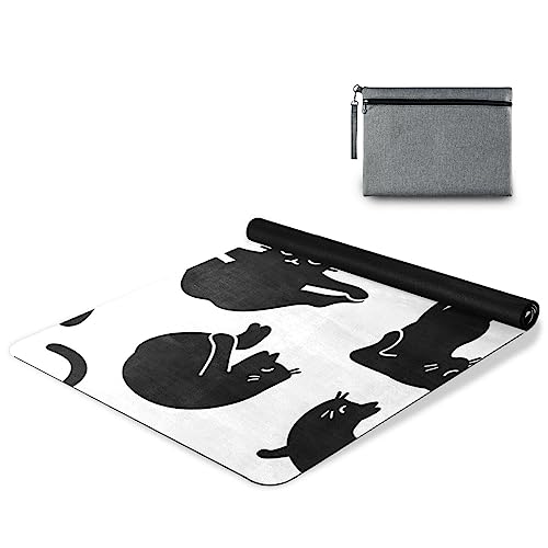 Cute Chubby Frog Yoga Mat, 71 x 26 Inch Non-slip Yoga Mats Folding Travel Exercise Mat Indoor Outdoor Gym Pilates with Storage Bag for Women Men - color: A03