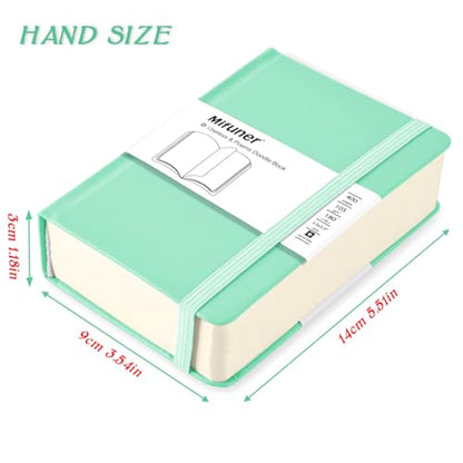 Mix Media Pad,3.5"x5.5" Small Hardcover Leather Art Sketchbook,105 GSM 200 Sheets/400 Pages Acid Free Artistic Painting Drawing Sketching Writing Paper, Handy Pocket Journal Notebook. Light Green - color: 105gsm-light green