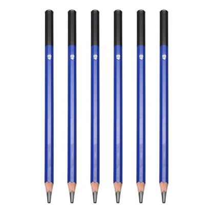 PATIKIL 4B Drawing Pencils, 6PCS Sketch Pencils for Drawing, Art, Painting, Classroom, Office, Home; Black, 4B Hardness, Broad Point, Ergonomic Grip, Wood, Graphite Material - size: 1 Count (Pack of 1), style: 4B