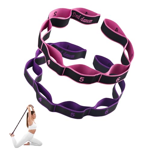 Numbered Resistance Bands Set - Workout Bands for Stretching & Yoga, Adjustable Elastic Exercise Loops - Leg Training Straps for Women & Seniors - color: 2PCS