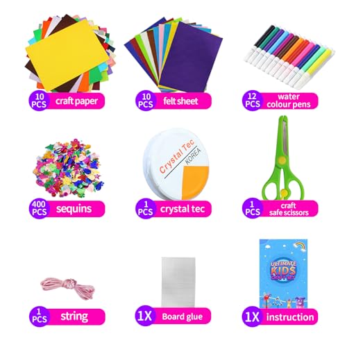 Itopstar 3000 Kids Arts and Crafts Supplies for Kids Crafting Supply in 3 Layered Plastic Art Box All in One Ages 8 9 10 11 & 12 Year Old Girls & Boys Crafting Supply Set - color: Pink 3000pcs