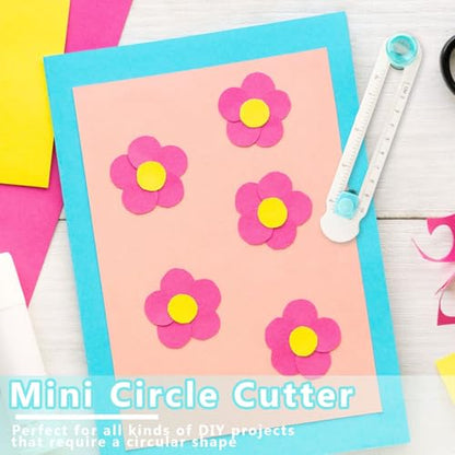 Circle Cutter Paper 2-20cm Adjustable | For Crafts Scrapbooking Card Making; Rotary Cutting Tool With Bottom Blade Guard, Non-Slip Base, Easy Operation