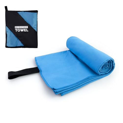 Camping Towel L Size Fast Drying Microfiber Lightweight for Men Women Travel Body Beach Hiking Swimming Yoga Mat Sweat Towels(Blue, 1 Pack L) - color: Blue, size: 1 Pack L