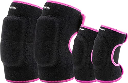 Elbow Pads and Knee Pads for Kids,Protective Pad Sets with Thickened Pad - color: Rose, size: Small