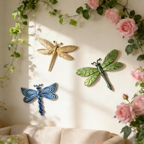 3D Dragonfly Wall Decor Silicone Mold Set, Resin Casting Molds for DIY Crafts, Home Decoration, 3 Pieces Resin Casting molds for Dragonfly handicrafts