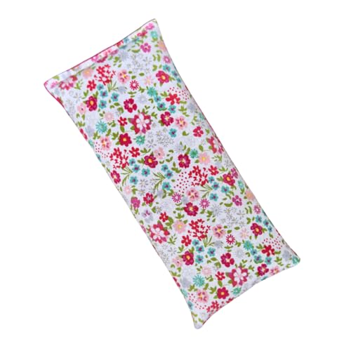 Microwave Heating Pad with Flax Seed, Scented or Unscented, Good for Back Headache or Migraines, Moist Heat Therapy or Ice Pack, Microwavable Bean Bag, 9" x 4" (Bright Pink F) - color: Bright Pink Floral