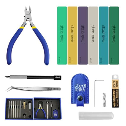 stedi Model Tools Kit for Beginners 14 PCS, Modeler Premium Basic Tools | Professional Craft Set Hobby Making Tools for Gundam, Miniature Military Model, 3D Resin Parts - style: Model Tool Basic Kit