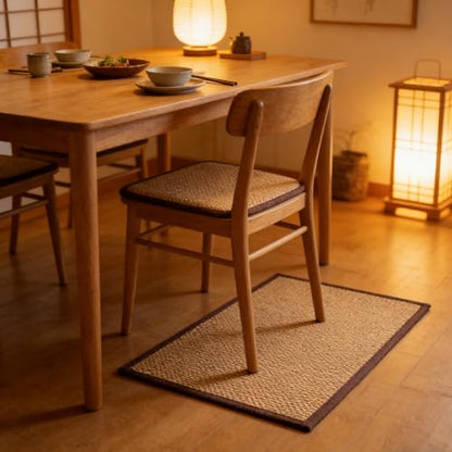 Levemolo Bamboo Woven Seat Cushion 15.74 X 11.81 X 0.19 in Floor Cushion for Meditation Yoga Tatami Mat Seating Breathable Summer Cooling Pad for Home Bedroom Dining Room Office - color: As Shown 1