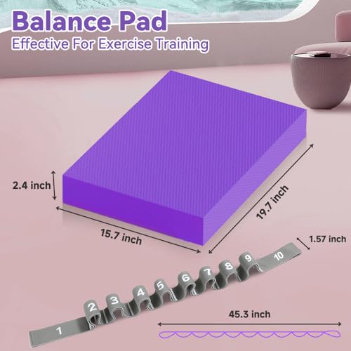Large Thick Balance Pad Non-Slip Stability Trainer Yoga & Pilates - color: Purple