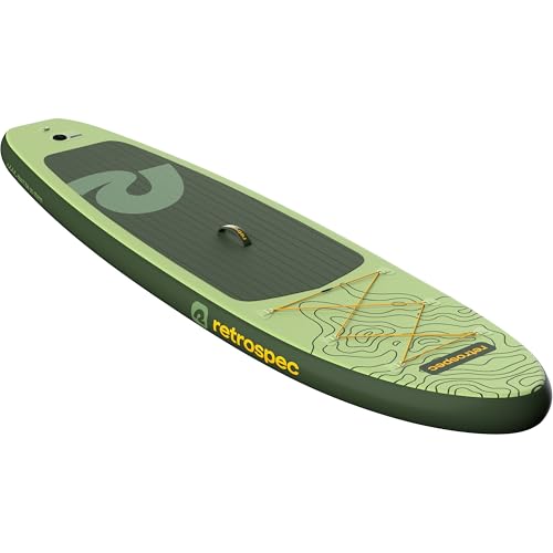 Retrospec Weekender Inflatable Stand Up Paddle Board Includes Paddle, Pump, and Accessories 10’6” Lightweight iSUP, Puncture Resistant Inflatable Paddle Board for Adults - color: Wild Spruce