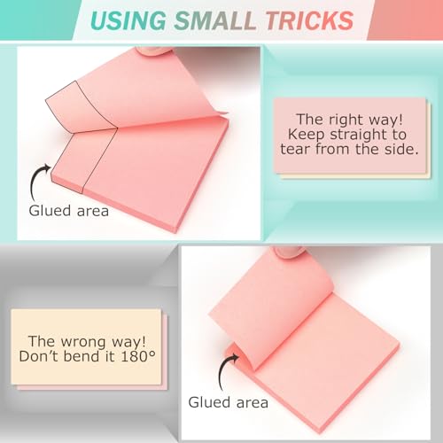 Sticky Notes 3x3 in, Bright Colors Self-Stick Pads, 8 Pads, 85 Sheets/Pad | Total 680 Sheets - color: 8 Pads 3x3 in Bright Colors Sticky Notes